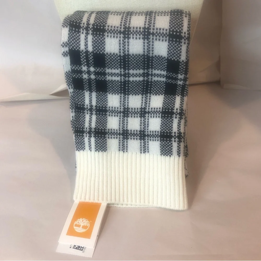 TIMBERLAND Plaid Flat Knit Scarf NWT